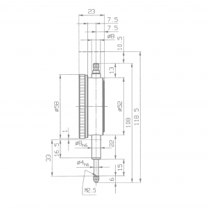 KÄFER Präzisionsmessuhr M2T - SKW: 0,01 mm - Messweg 10,0 mm