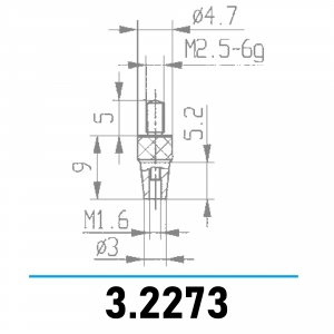 3.2273 - Messeinsatzadapter M1,6 auf M2,5