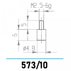 573/10 - Messeinsatz mit Planfläche Ø 4,8 mm für Messuhren und Feinzeiger