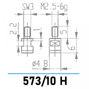 573/10 H - Messeinsatz mit Planfläche Ø 4,8 mm für Messuhren und Feinzeiger