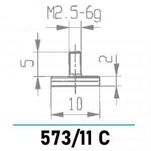 573/11 C - Messeinsatz mit Planfläche Ø 10,0 mm für Messuhren und Feinzeiger