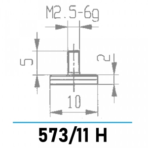 573/11 H - Messeinsatz mit Planfläche Ø 10,0 mm für Messuhren und Feinzeiger