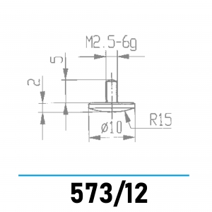 573/12 - Gewölbter Messeinsatz Ø 10,0 mm für Messuhren und Feinzeiger