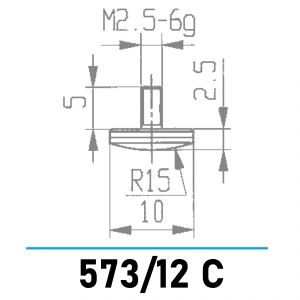 573/12 C - Gewölbter Messeinsatz Ø 10,0 mm für Messuhren und Feinzeiger