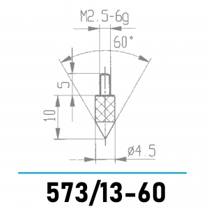 573/13-60 - Messeinsatz mit Spitze 60° für Messuhren und Feinzeiger