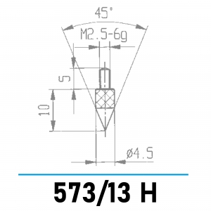 573/13 H - Messeinsatz mit Spitze 45° für Messuhren und Feinzeiger