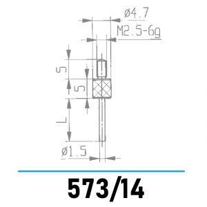 573/14 - Messeinsatz mit Planfläche Ø 1,5 mm für Messuhren und Feinzeiger