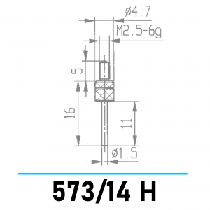 573/14 H - Messeinsatz mit Planfläche Ø 1,5 mm für Messuhren und Feinzeiger