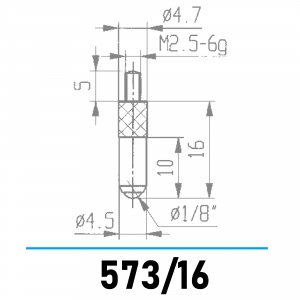 573/16 - Kugelmesseinsatz Ø 1/8" für Messuhren und Feinzeiger