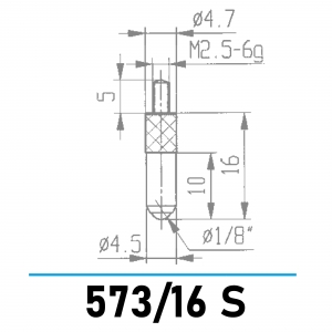 573/16 S - Kugelmesseinsatz Ø 1/8" für Messuhren und Feinzeiger