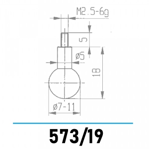 573/19 - Kugelmesseinsatz Ø 7,0 - 11,0 mm für Messuhren und Feinzeiger