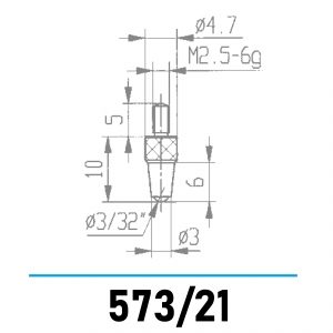 573/21 - Kugelmesseinsatz Ø 3/32" für Tiefenmessgeräte