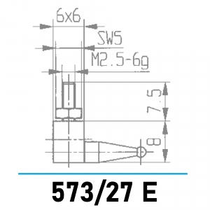 573/27 E - Messeinsatz mit 90°-Winkel und Einstellmutter für Messuhren und Feinzeiger