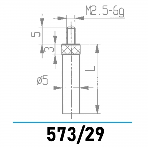 573/29 - Messeinsatz mit Planfläche Ø 5,0 mm für Messuhren und Feinzeiger