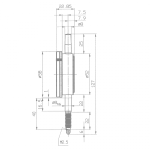 KÄFER Präzisionsmessuhr M2S - SKW: 0,01 mm - Messweg 10,0 mm