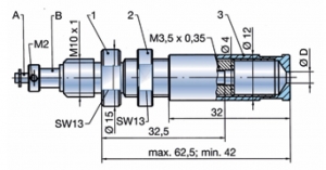 DIATEST Adapter für Bohrungsmessdorn mit regelbarer Federkraft A4-10-F