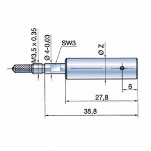 DIATEST Bohrungsmessdorn Ø 3,991 - 7,000 mm - Durchgangsbohrung D4