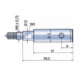 DIATEST Bohrungsmessdorn Ø 7,001 - 17,000 mm - Durchgangsbohrung D6