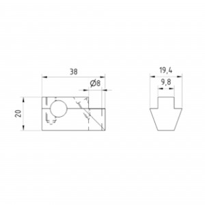 DIA-COME Messeinsatzhalter gestuft CO-MH38-S