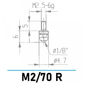 M2/70 R - Kugelmesseinsatz Ø 1/8" für Messuhren und Feinzeiger