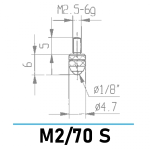 M2/70 S - Kugelmesseinsatz Ø 1/8" für Messuhren und Feinzeiger