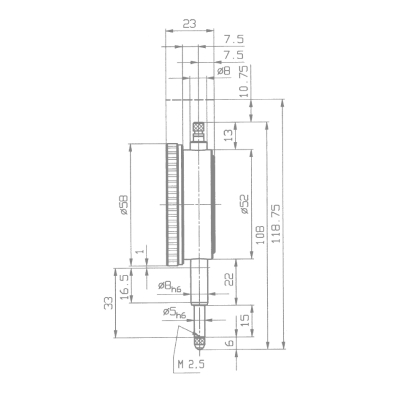 KÄFER Präzisionsmessuhr M2T - SKW: 0,01 mm - Messweg 10,0 mm