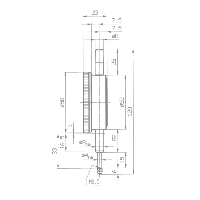 KÄFER Präzisionsmessuhr M2S - SKW: 0,01 mm - Messweg 10,0 mm