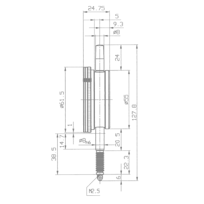 KÄFER Präzisionsmessuhr M2S - SKW: 0,01 mm - Messweg 10,0 mm