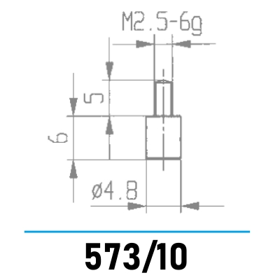 573/10 - Messeinsatz mit Planfläche Ø 4,8 mm für Messuhren und Feinzeiger
