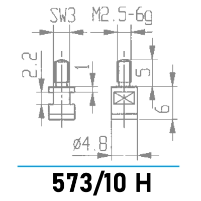 573/10 H - Messeinsatz mit Planfläche Ø 4,8 mm für Messuhren und Feinzeiger