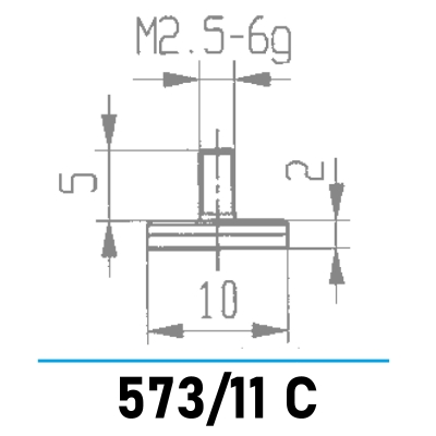 573/11 C - Messeinsatz mit Planfläche Ø 10,0 mm für Messuhren und Feinzeiger