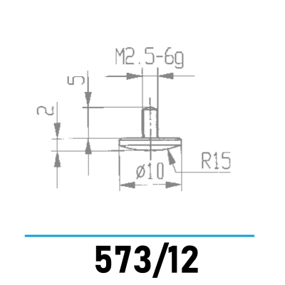 573/12 - Gewölbter Messeinsatz Ø 10,0 mm für Messuhren und Feinzeiger