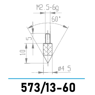 573/13-60 - Messeinsatz mit Spitze 60° für Messuhren und Feinzeiger