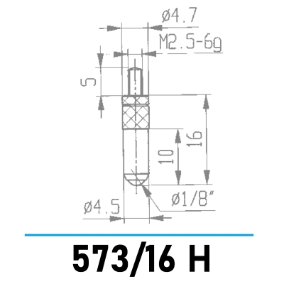 573/16 H - Kugelmesseinsatz Ø 1/8" für Messuhren und Feinzeiger