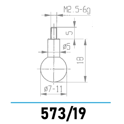 573/19 - Kugelmesseinsatz Ø 7,0 - 11,0 mm für Messuhren und Feinzeiger