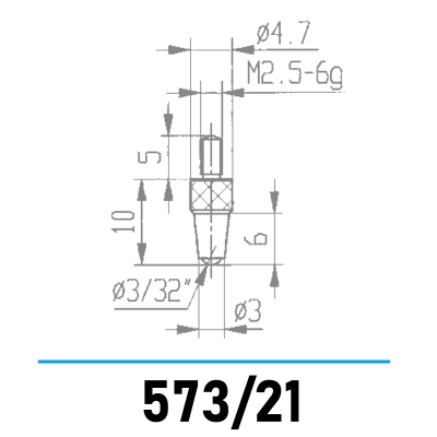 573/21 - Kugelmesseinsatz Ø 3/32" für Tiefenmessgeräte