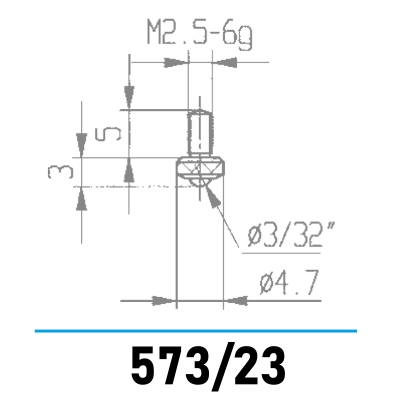 573/23 - Kugelmesseinsatz Ø 3/32" für Tiefenmessgeräte