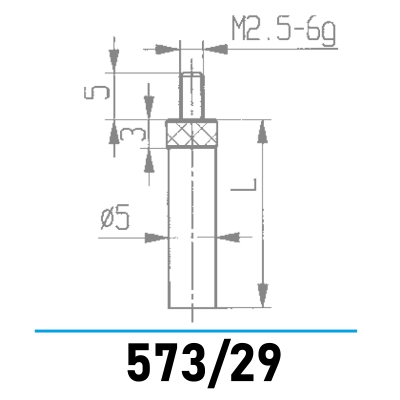 573/29 - Messeinsatz mit Planfläche Ø 5,0 mm für Messuhren und Feinzeiger