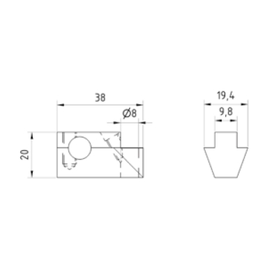 DIA-COME Messeinsatzhalter gestuft CO-MH38-S