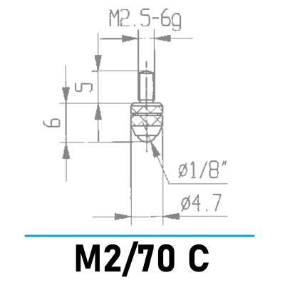 M2/70 C - Kugelmesseinsatz Ø 1/8" für Messuhren und Feinzeiger