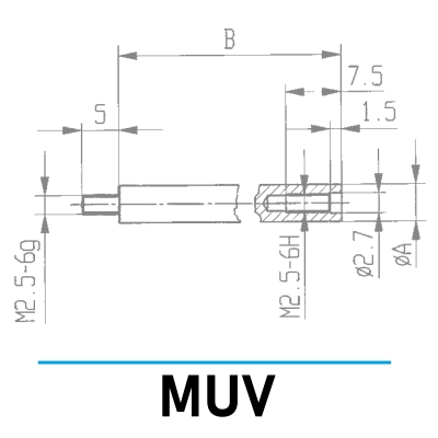 MUV4 - Messuhr-Verlängerung mit Messbolzen-Ø 4,0 mm