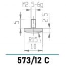 573/12 C - Gewölbter Messeinsatz Ø 10,0 mm für Messuhren und Feinzeiger