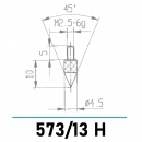 573/13 H - Messeinsatz mit Spitze 45° für Messuhren und Feinzeiger